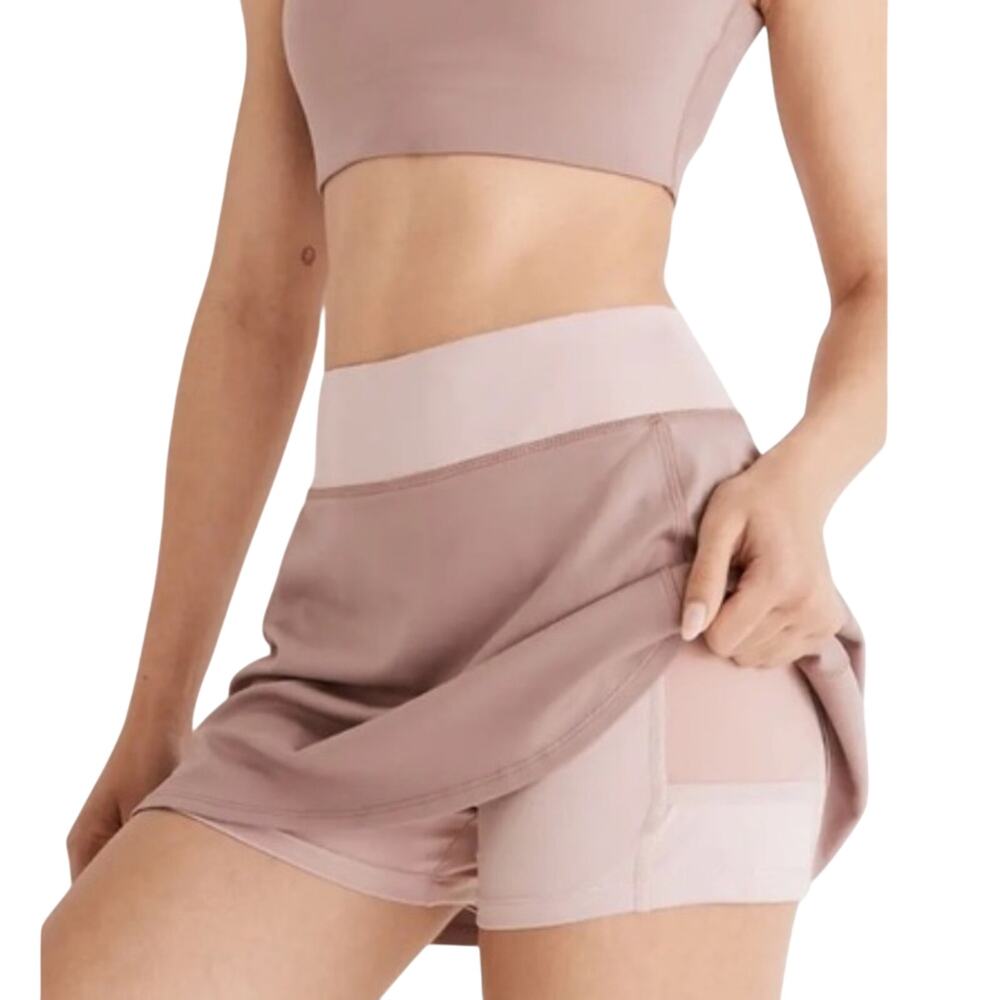 Madewell Flex Fitness Skirt Built-In Shorts Mauve Shadow Size XS NWT Activewear